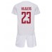 Günstige Dänemark Pierre-Emile Hojbjerg #23 Babykleidung Auswärts Fussballtrikot Kinder WM 2022 Kurzarm (+ kurze hosen)